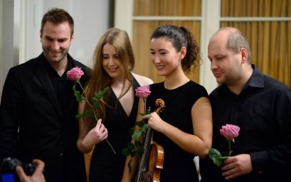 Stefan Milenković, Vilde Frang, Susanna Yoko Henkel i Boris Brovtsyn nakon koncerta